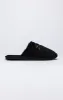 Black Slipper With Embroidered Logo sold by Siksilk
