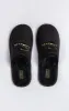 Black Slipper With Embroidered Logo sold by Siksilk