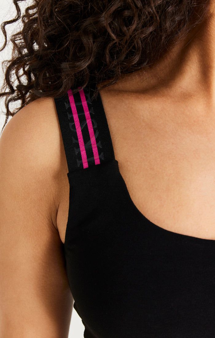 Black Tape One Shoulder Crop Bralette sold by Siksilk product image thumbnail 3