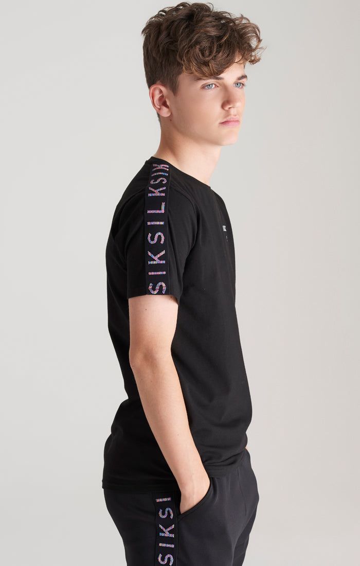 Boys Black Taped T-Shirt sold by Siksilk product image thumbnail 3