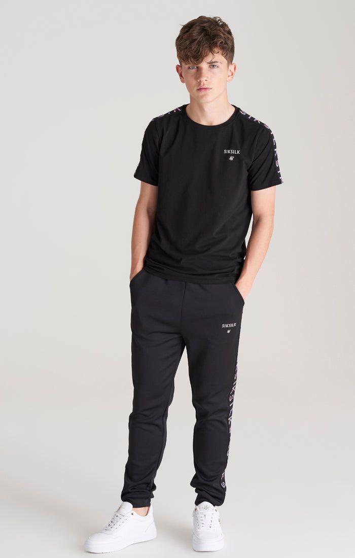Boys Black Taped T-Shirt sold by Siksilk product image thumbnail 4