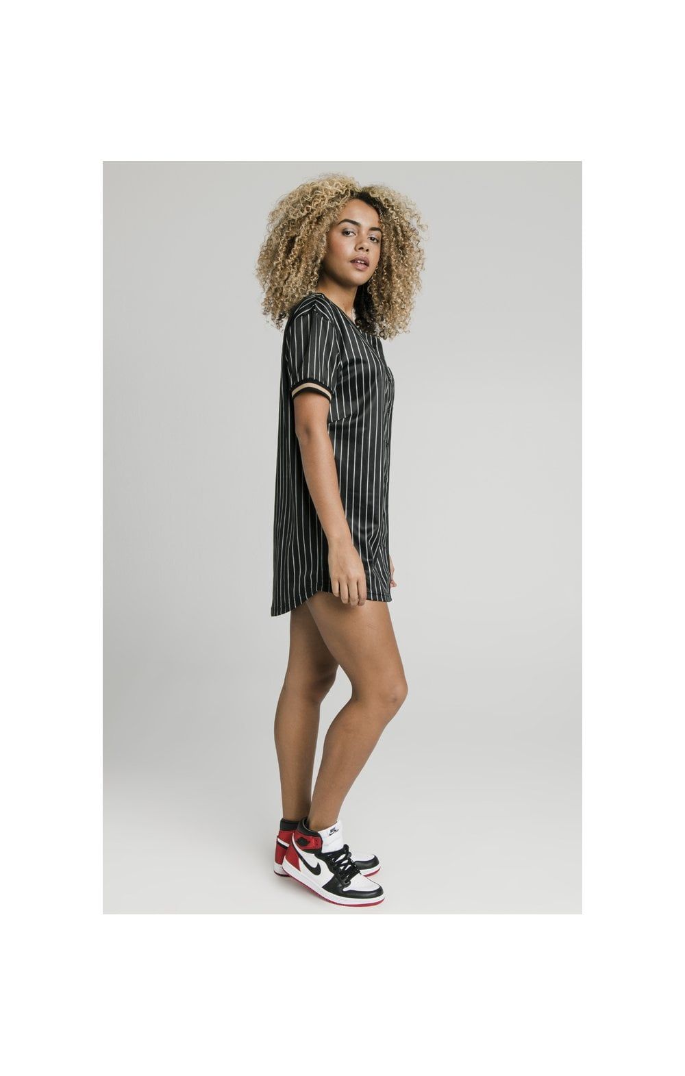 SikSilk Baseball Jersey Dress - Black sold by Siksilk product image thumbnail 4