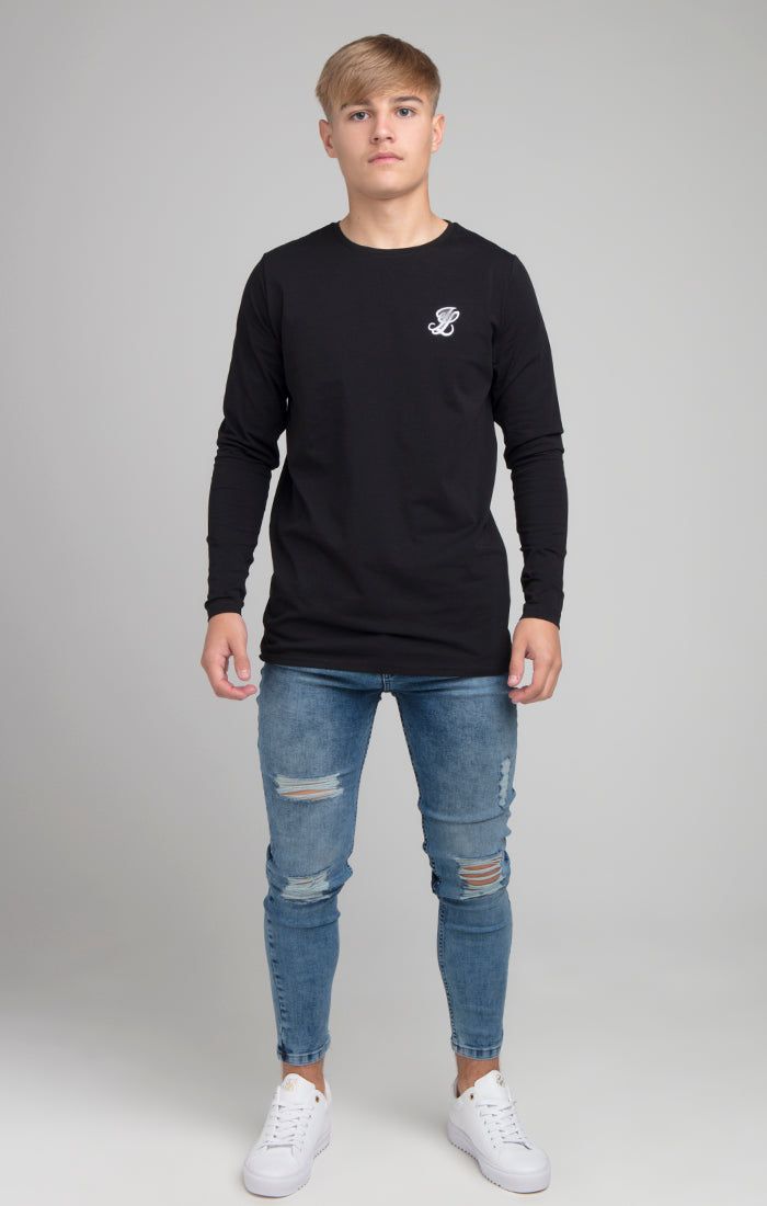 Boys Illusive Black Essentials Long Sleeve T-Shirt sold by Siksilk product image thumbnail 4
