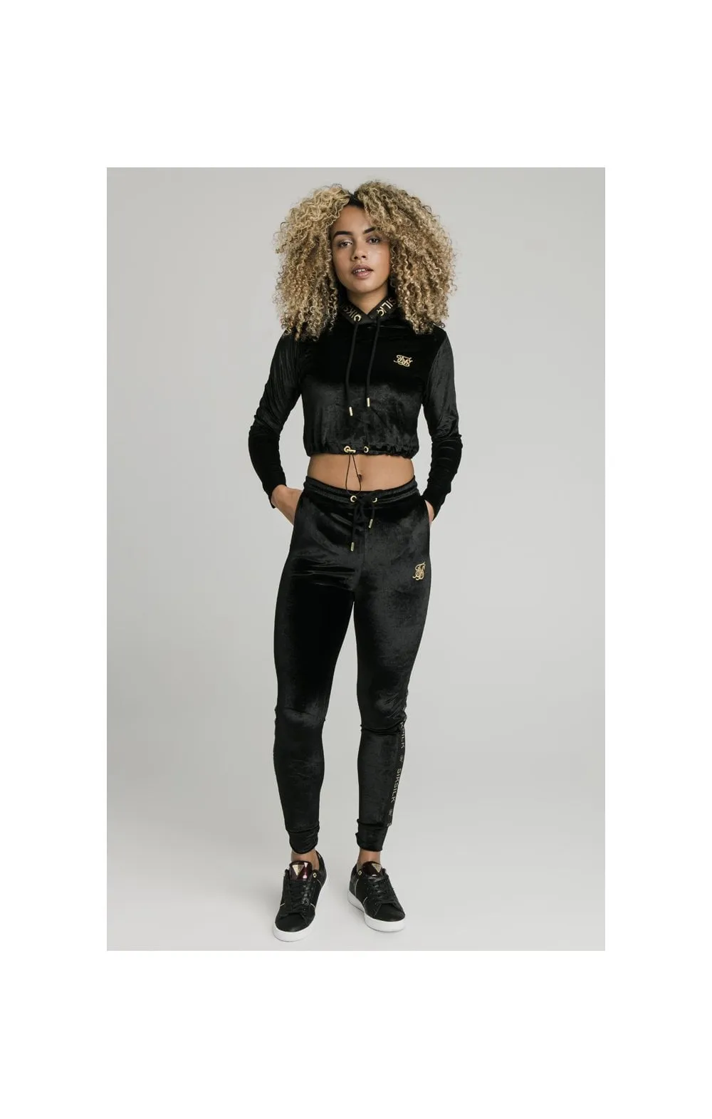 SikSilk Velour Hoodie – Black & Gold sold by Siksilk product image thumbnail 3