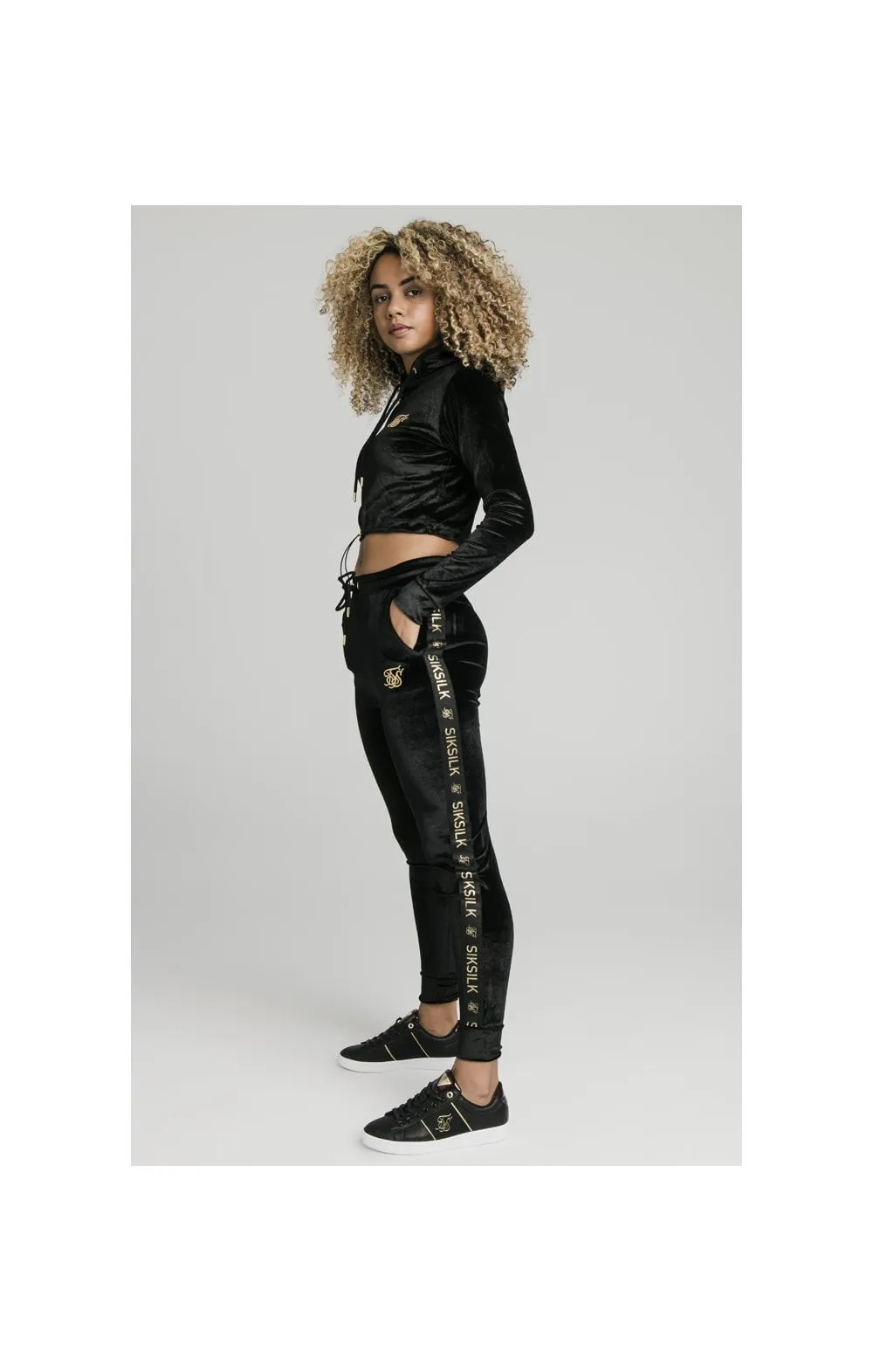 SikSilk Velour Hoodie – Black & Gold sold by Siksilk product image thumbnail 4