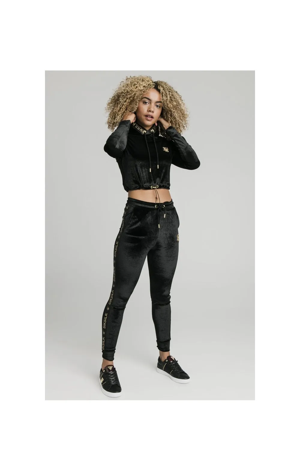 SikSilk Velour Hoodie – Black & Gold sold by Siksilk product image thumbnail 2