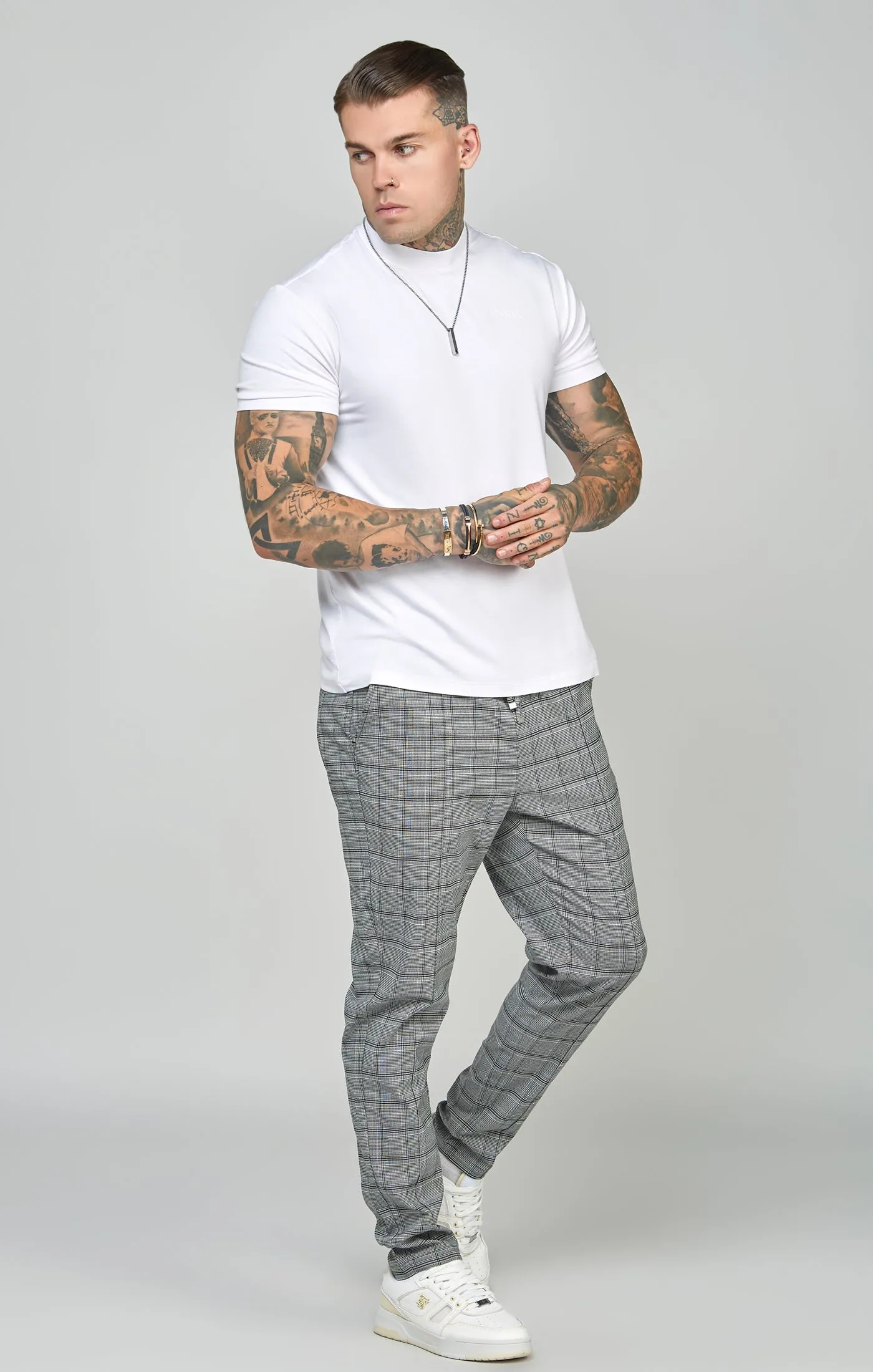 Grey Tapered Fit Smart Woven Joggers sold by Siksilk product image thumbnail 3