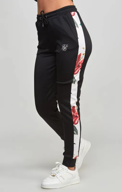 Black Retro Tropics Track Pant made by Siksilk