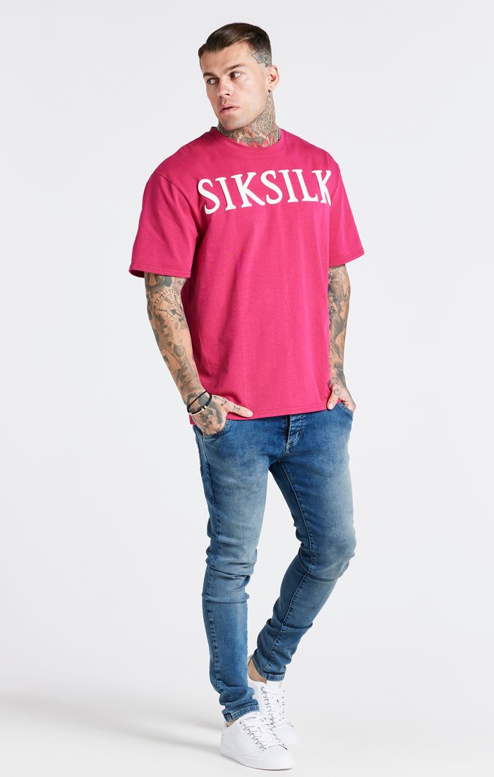 Pink Drop Shoulder Relaxed Fit T-Shirt sold by Siksilk product image thumbnail 2