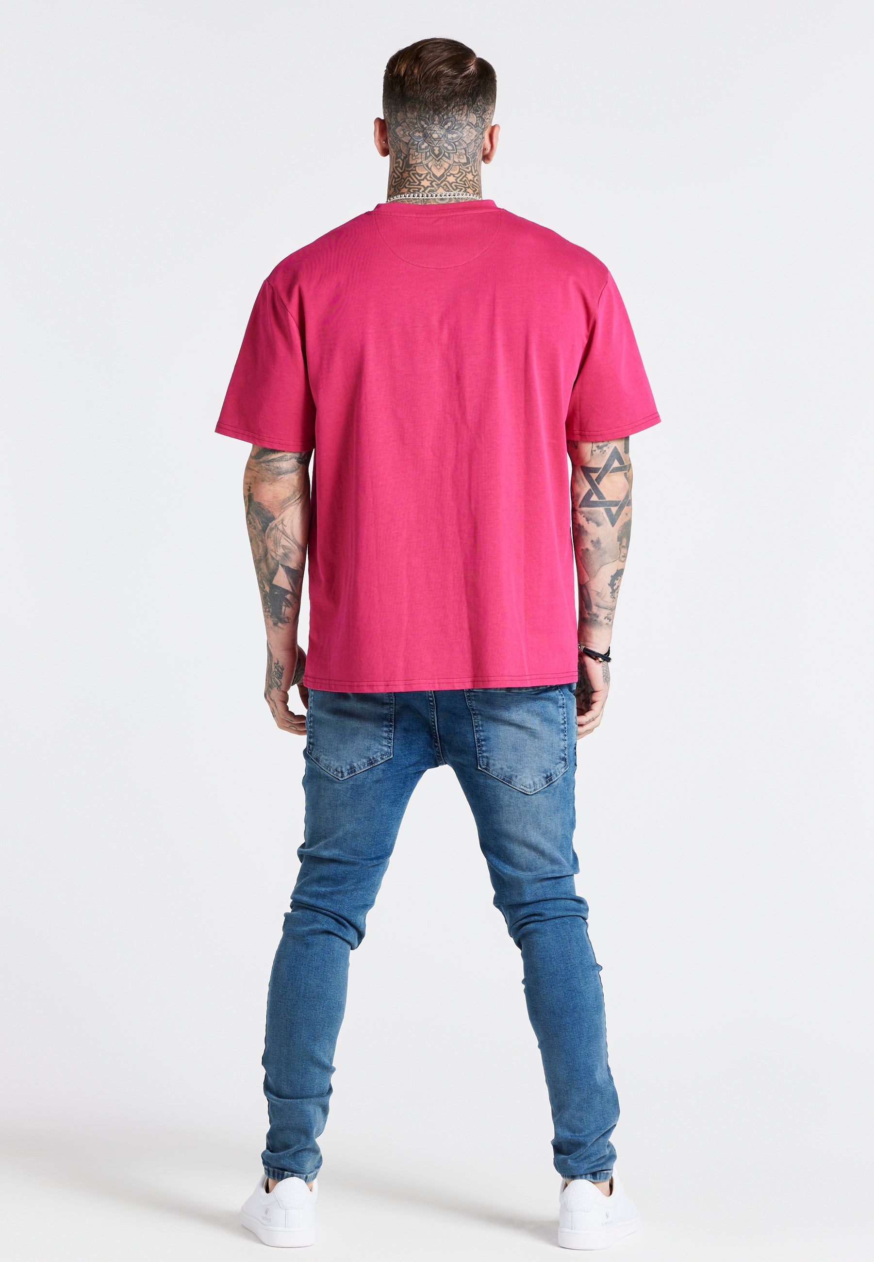 Pink Drop Shoulder Relaxed Fit T-Shirt sold by Siksilk product image thumbnail 4