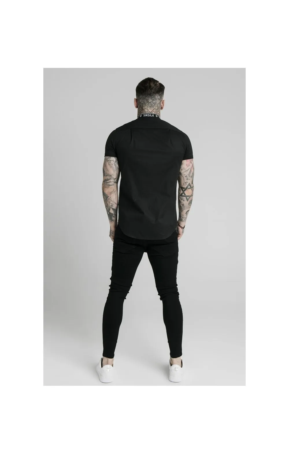 SikSilk S/S Tape Collar Shirt - Black sold by Siksilk product image thumbnail 5