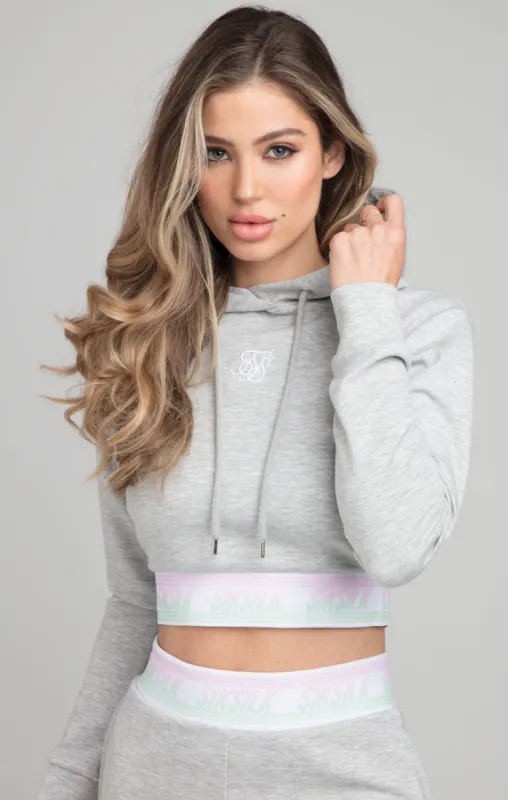 SikSilk Aurora Fade Cropped Hoodie - Grey Marl sold by Siksilk