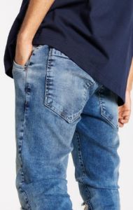 Light Blue Distressed Slim Fit Jean sold by Siksilk