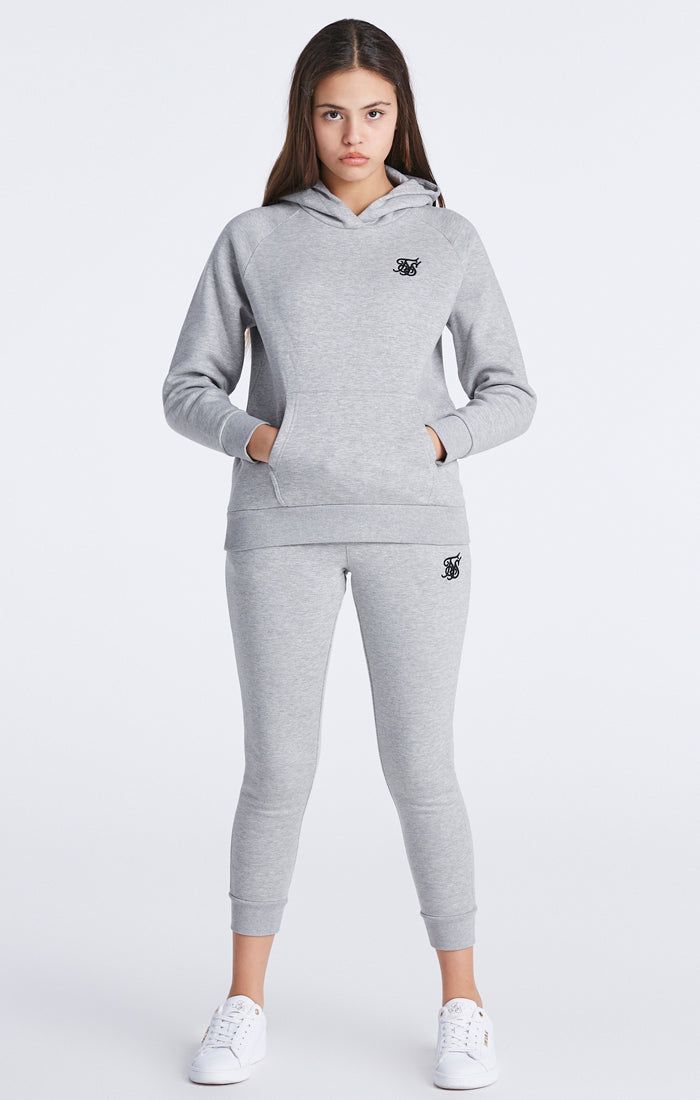 Girls Grey Marl Essentials Overhead Hoodie sold by Siksilk product image thumbnail 2