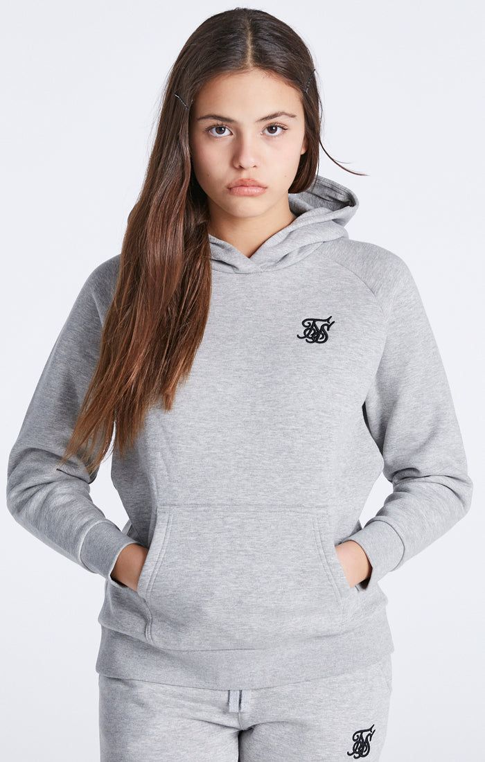 Girls Grey Marl Essentials Overhead Hoodie sold by Siksilk product image thumbnail 6