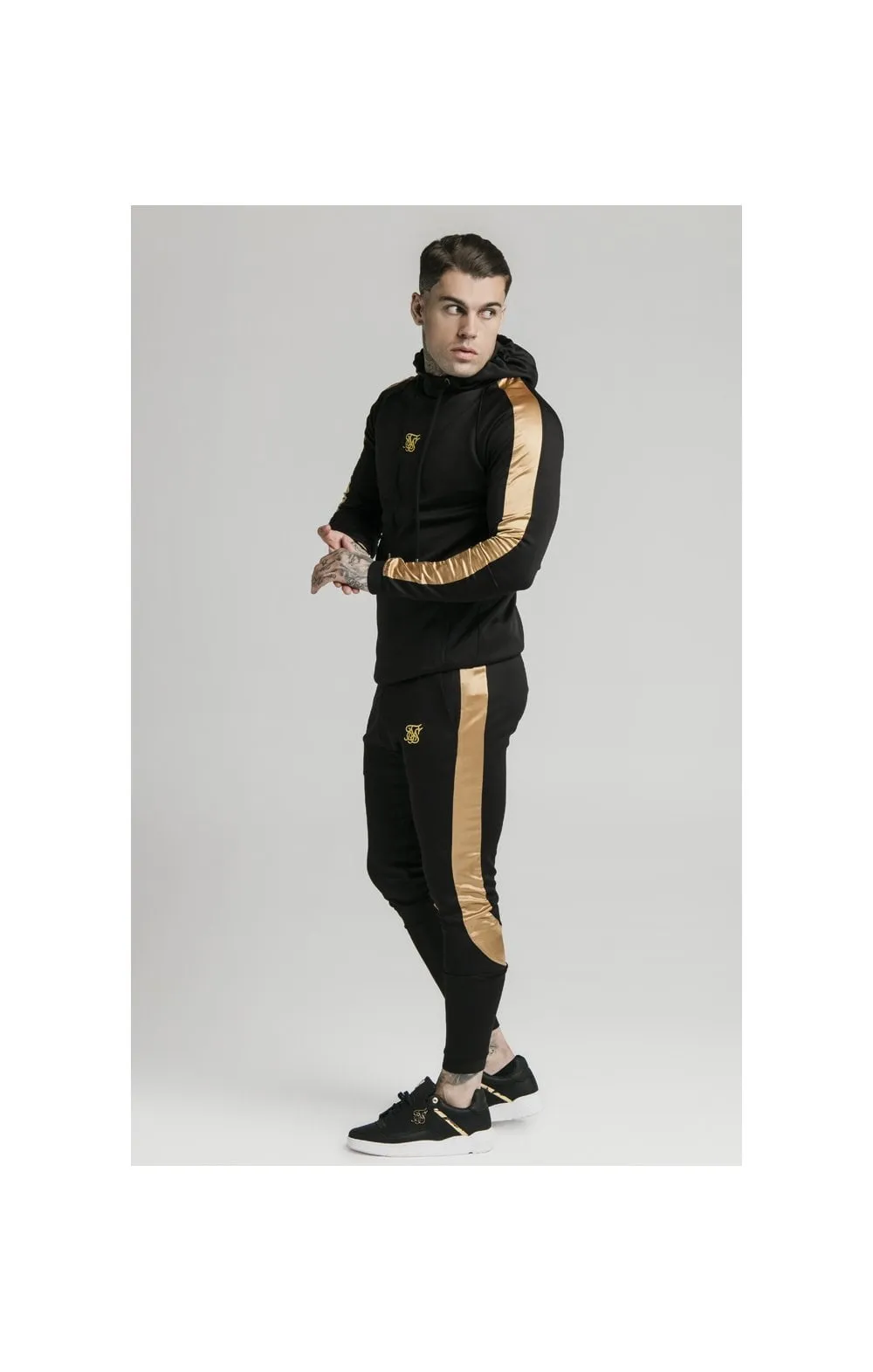 SikSilk Scope Satin Panel Track Pants - Black & Gold sold by Siksilk product image thumbnail 3