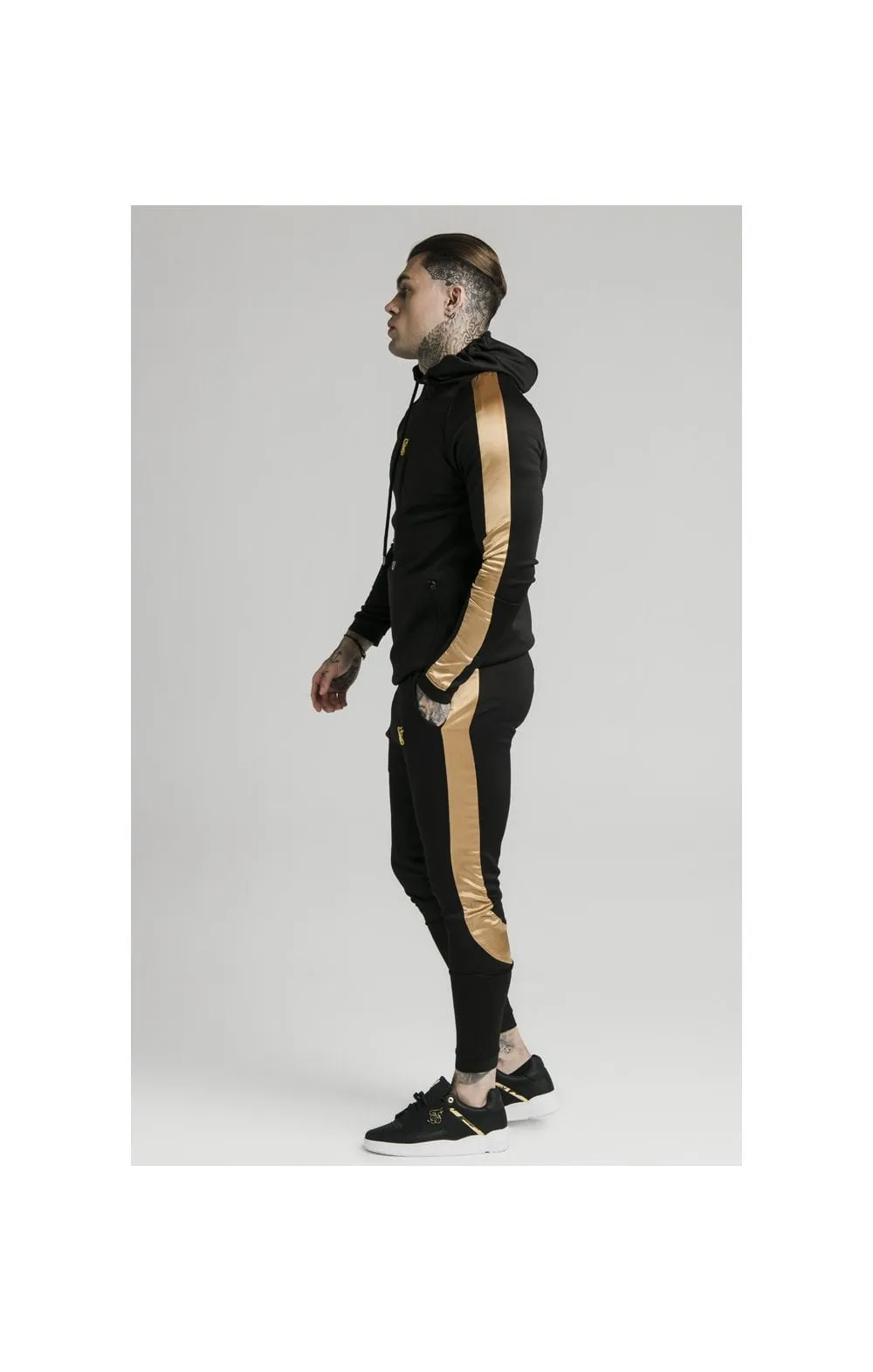 SikSilk Scope Satin Panel Track Pants - Black & Gold sold by Siksilk product image thumbnail 4