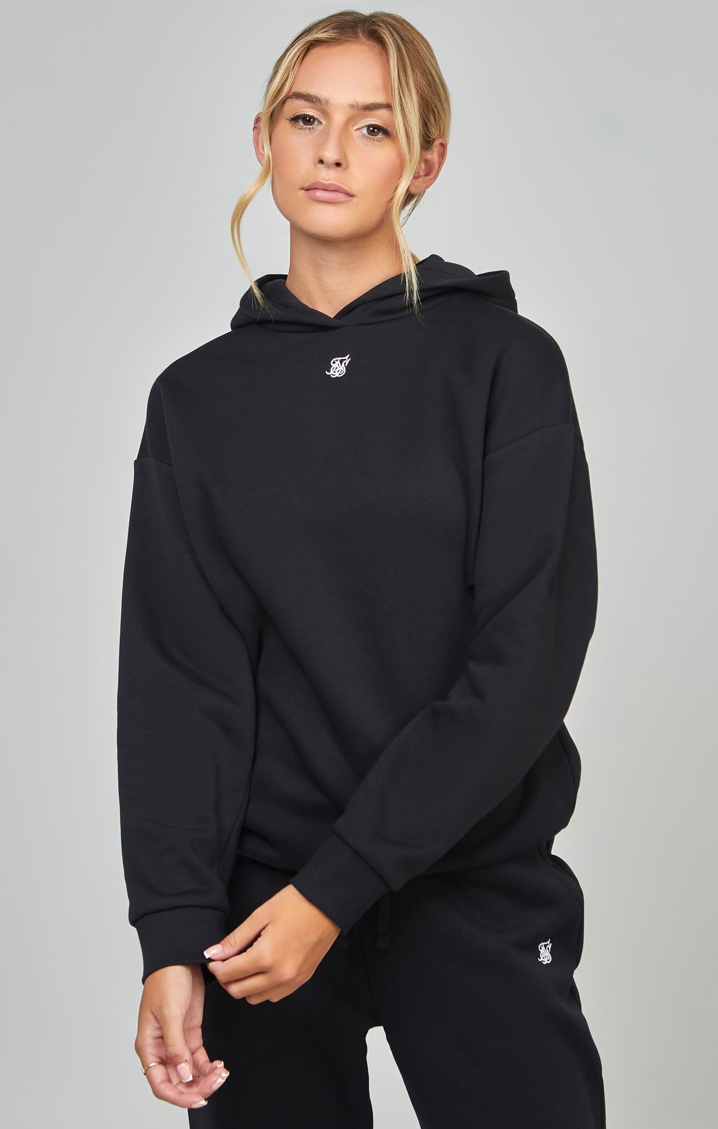 Black Essential Overhead Hoodie sold by Siksilk