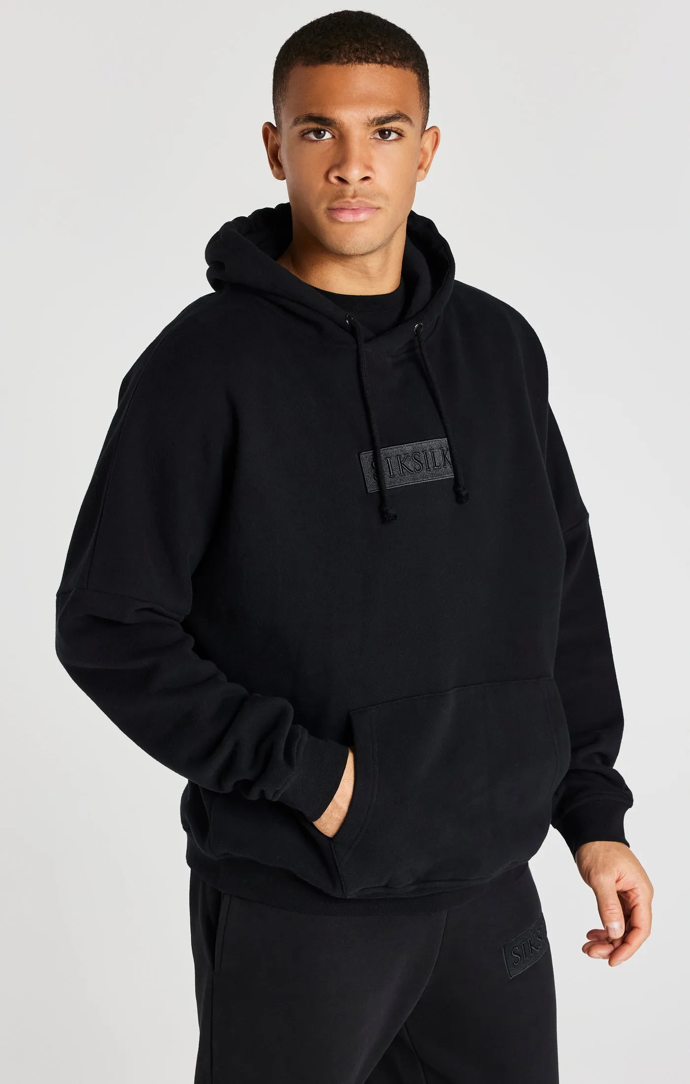 Black Overhead Drop Shoulder Hoodie sold by Siksilk product image thumbnail 3