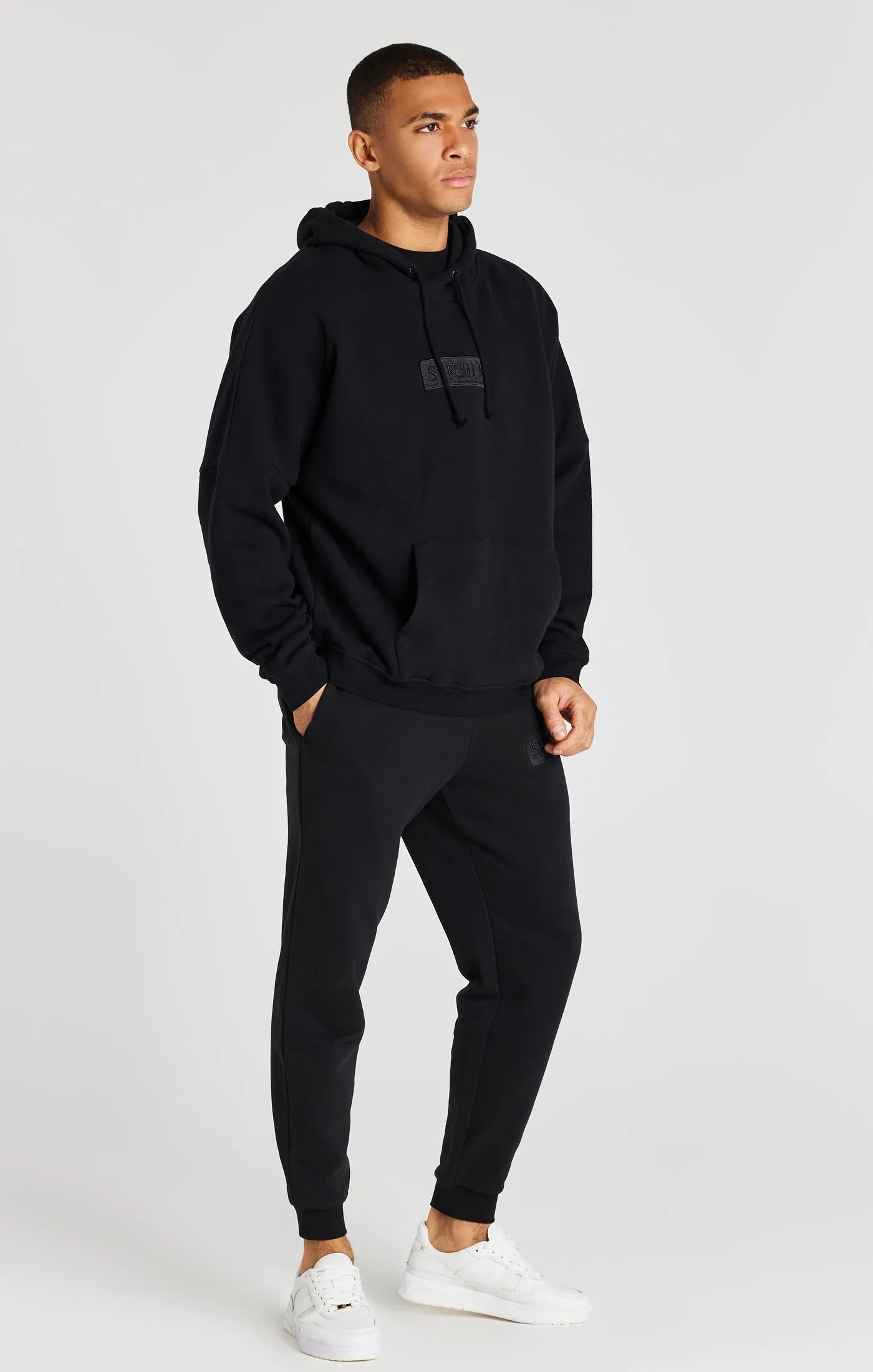 Black Overhead Drop Shoulder Hoodie sold by Siksilk product image thumbnail 4