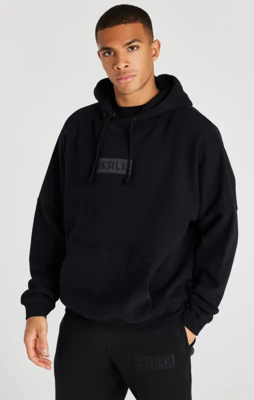 Black Overhead Drop Shoulder Hoodie made by Siksilk