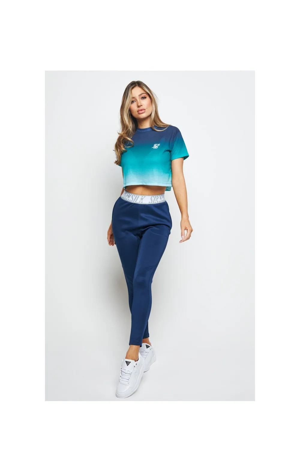 SikSilk Fade Crop Tee – Navy & Teal sold by Siksilk product image thumbnail 3