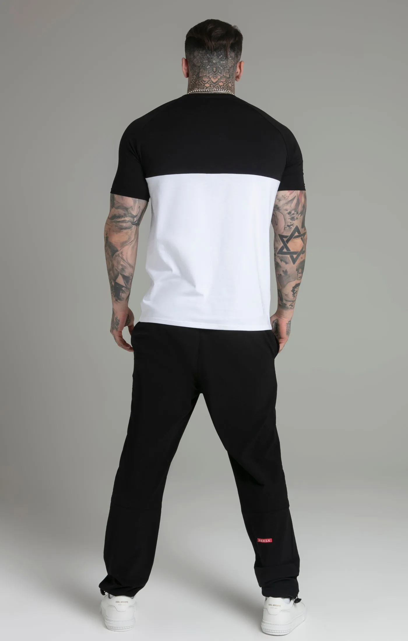 Black White Cut and Sew T-Shirt sold by Siksilk product image thumbnail 5