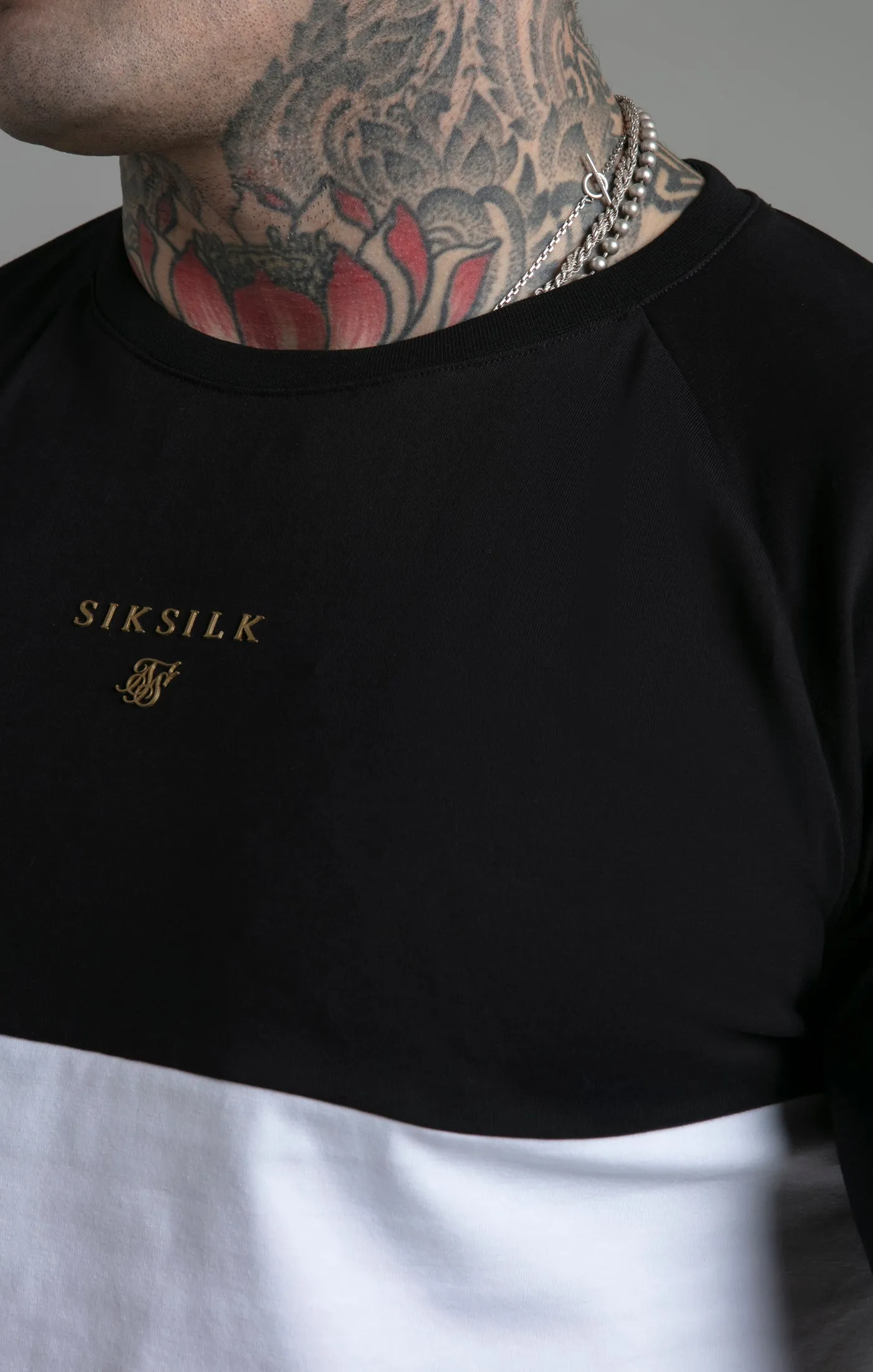 Black White Cut and Sew T-Shirt sold by Siksilk product image thumbnail 3