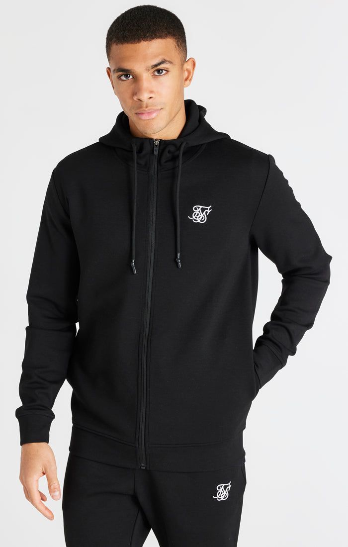 Black Zip Through Poly Hoodie sold by Siksilk product image thumbnail 3