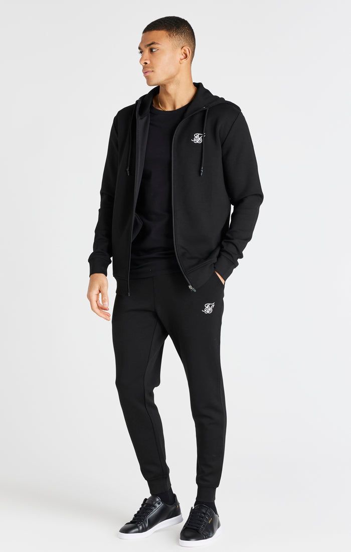 Black Zip Through Poly Hoodie sold by Siksilk product image thumbnail 7