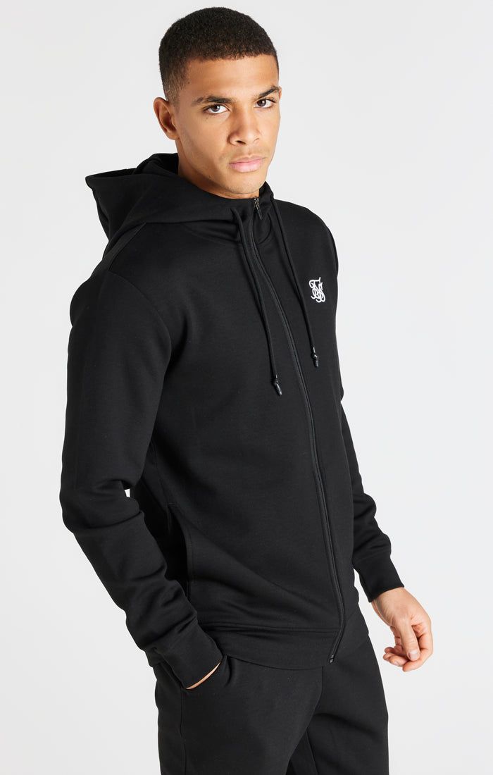 Black Zip Through Poly Hoodie sold by Siksilk product image thumbnail 4