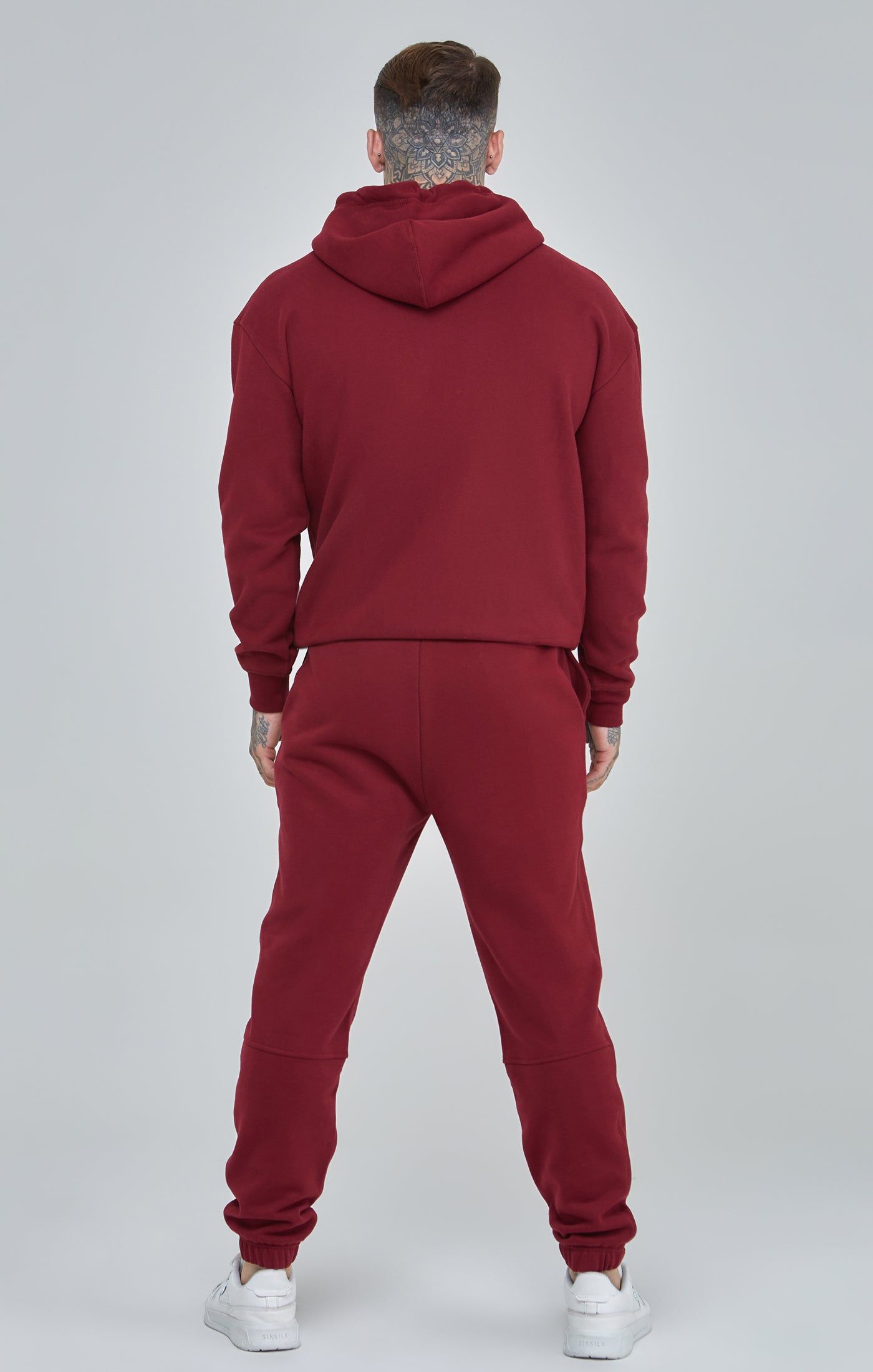 Burgundy Script Logo Relaxed Fit Zip Thru Hoodie sold by Siksilk product image thumbnail 5