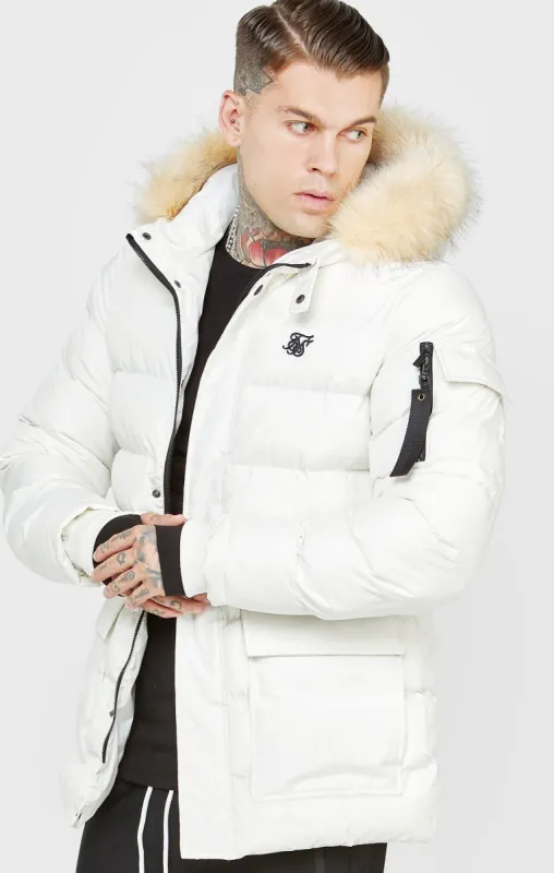 White Expedition Parka sold by Siksilk