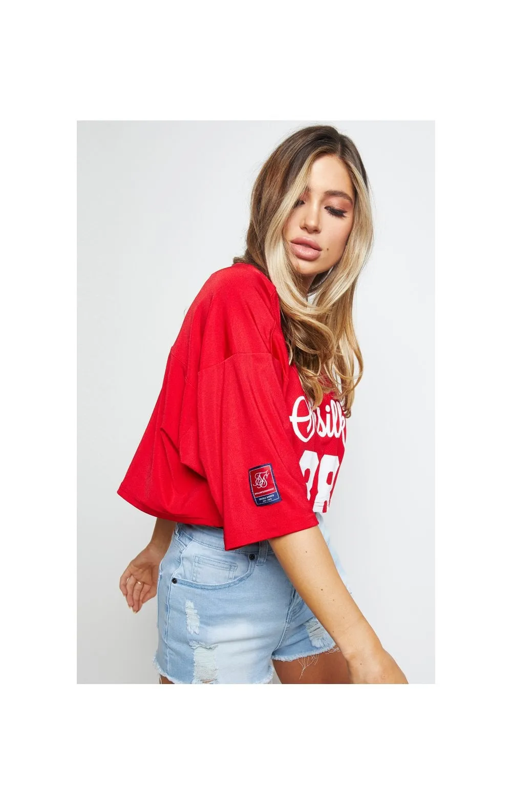 SikSilk Retro Football Crop Jersey - Red sold by Siksilk product image thumbnail 2