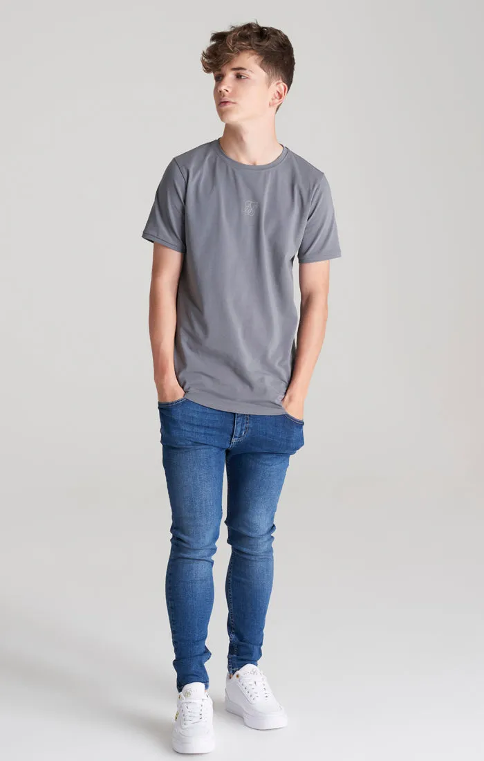 Boys Grey Back Print Scoop Hem T-Shirt sold by Siksilk product image thumbnail 5