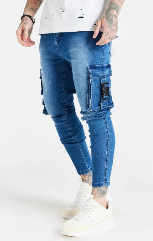 Blue Cargo Skinny Jean sold by Siksilk