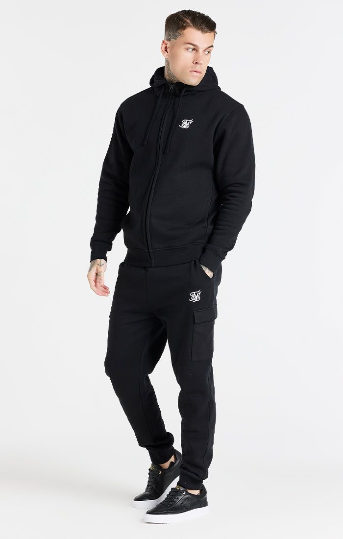 Black Essential Cargo Fleece Jogger sold by Siksilk product image thumbnail 4