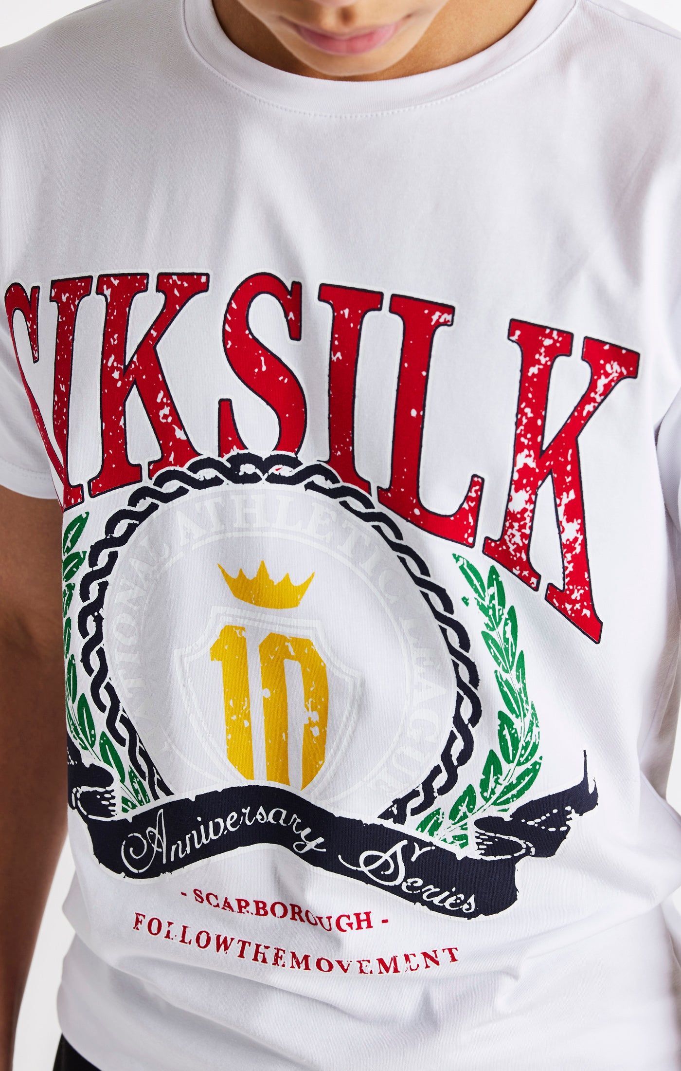 Boys White Varsity T-Shirt sold by Siksilk product image thumbnail 2