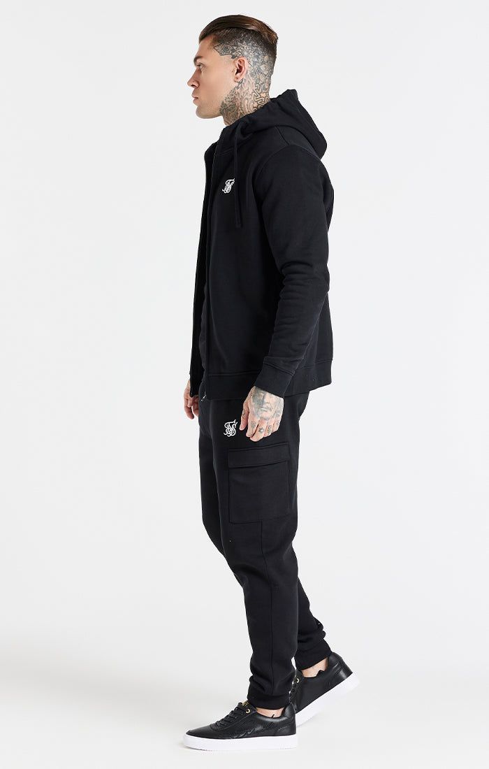 Black Essential Cargo Fleece Jogger sold by Siksilk product image thumbnail 5