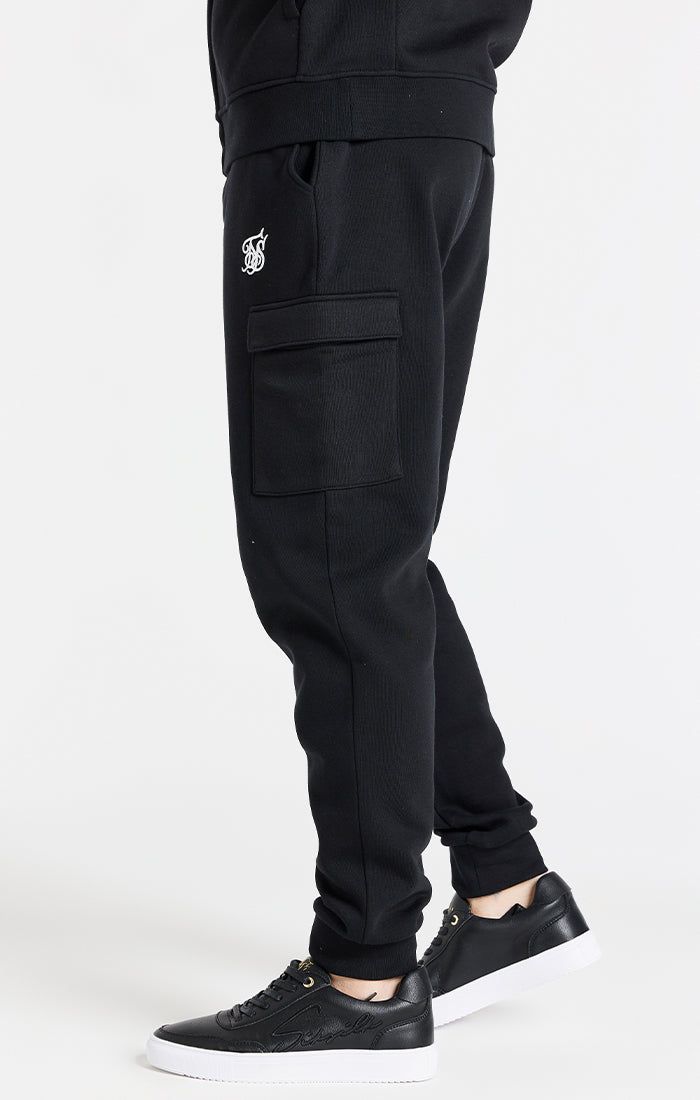 Black Essential Cargo Fleece Jogger sold by Siksilk product image thumbnail 2