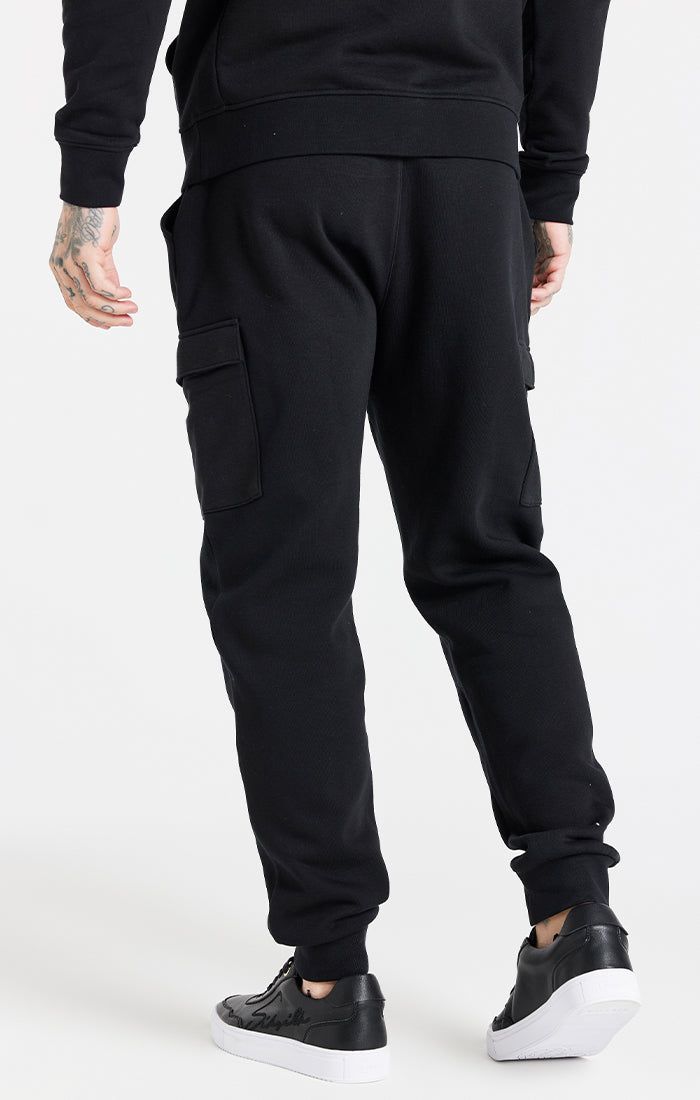 Black Essential Cargo Fleece Jogger sold by Siksilk product image thumbnail 3
