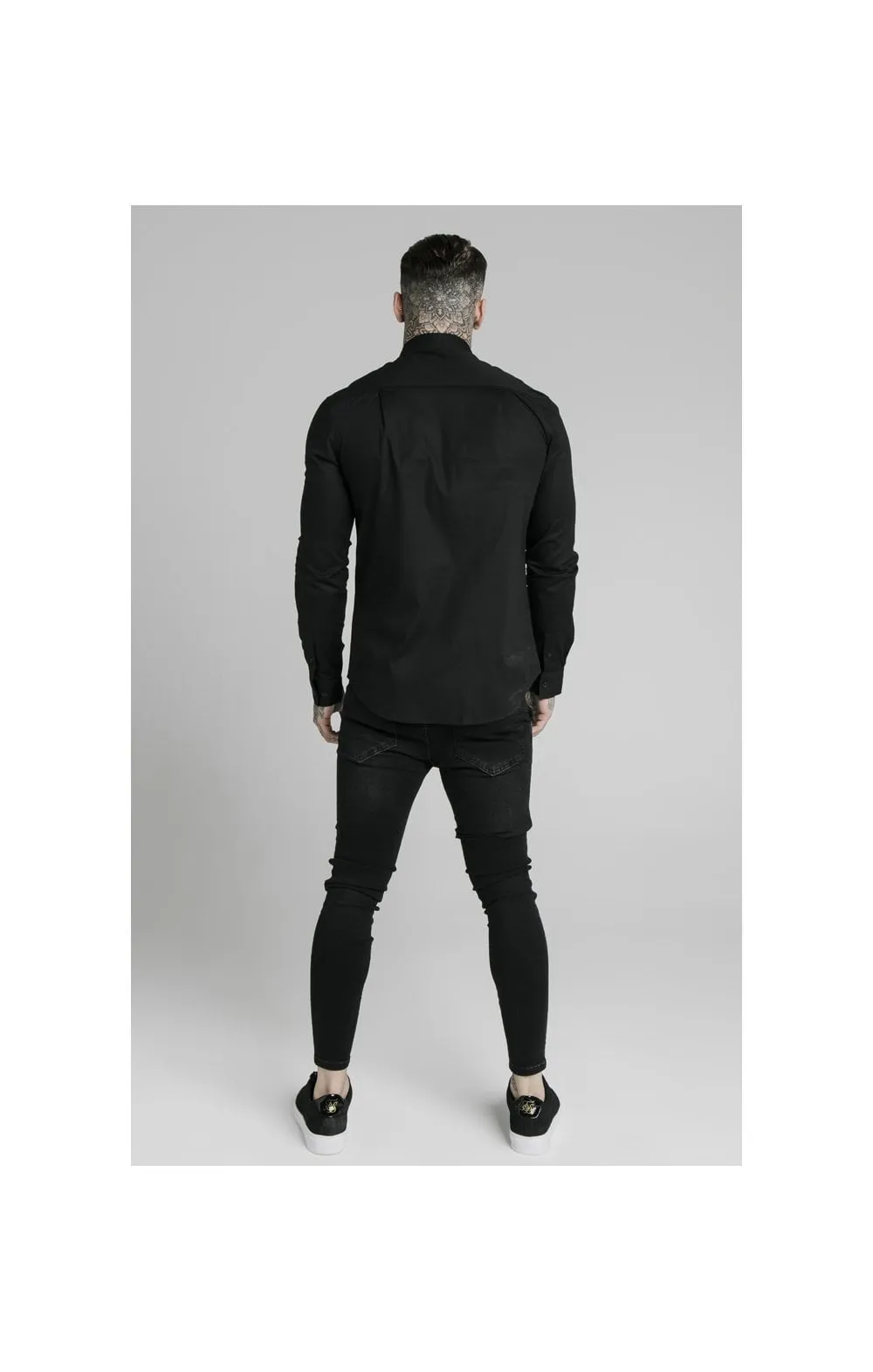 Black Long Sleeve Standard Collar Shirt sold by Siksilk product image thumbnail 5