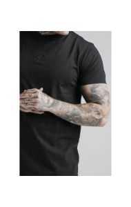 SikSilk S/S Fitted Box Tee - Black & Grey sold by Siksilk