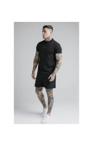SikSilk S/S Fitted Box Tee - Black & Grey sold by Siksilk