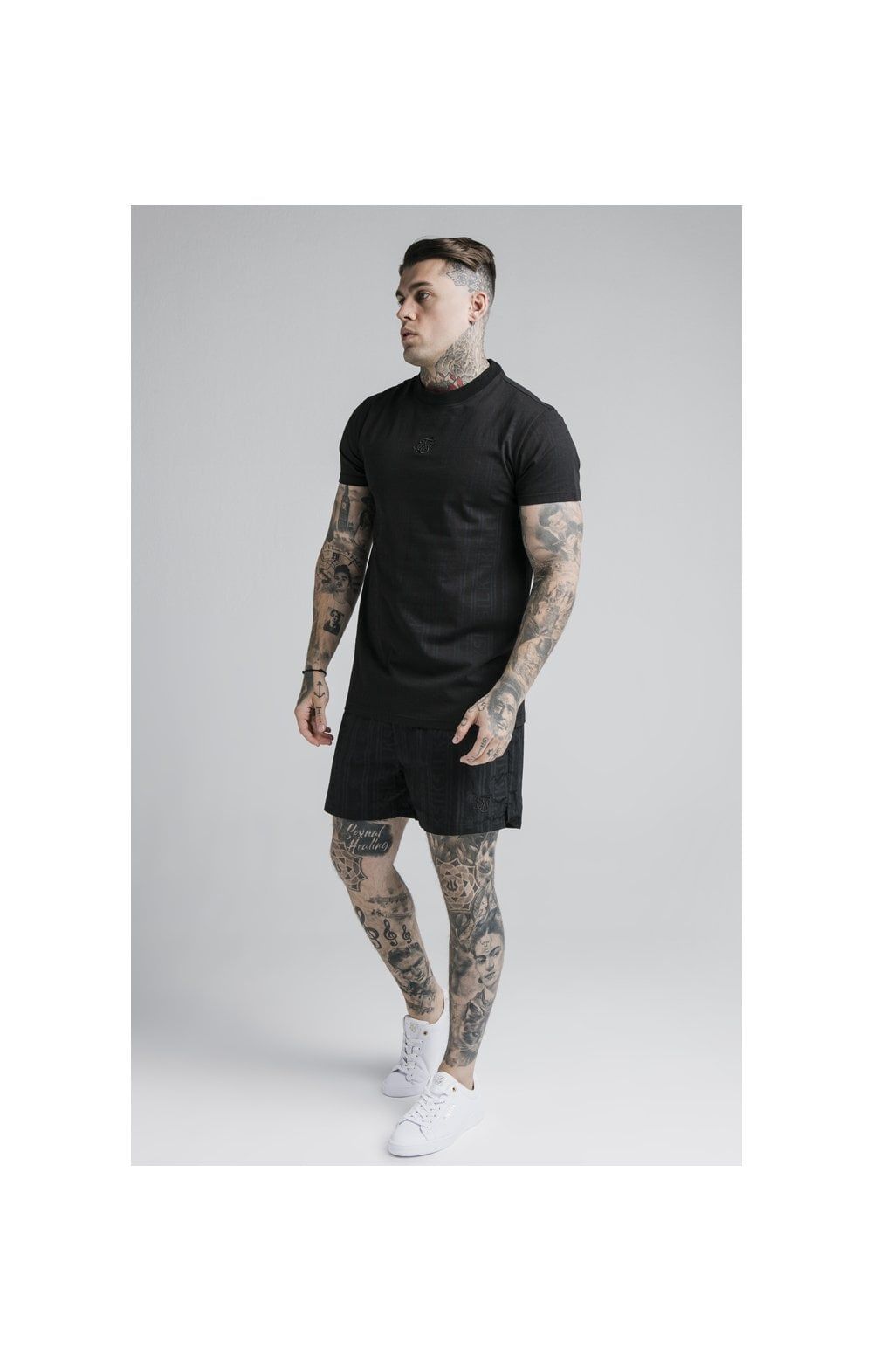 SikSilk S/S Fitted Box Tee - Black & Grey sold by Siksilk product image thumbnail 3