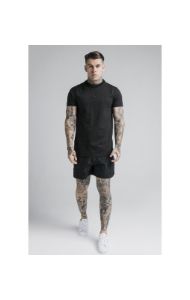 SikSilk S/S Fitted Box Tee - Black & Grey sold by Siksilk