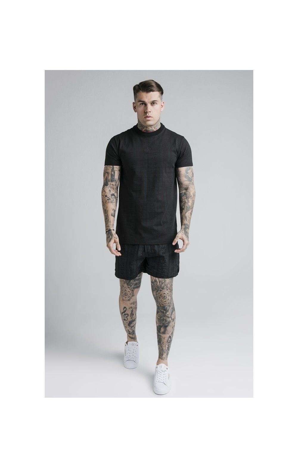 SikSilk S/S Fitted Box Tee - Black & Grey sold by Siksilk product image thumbnail 4