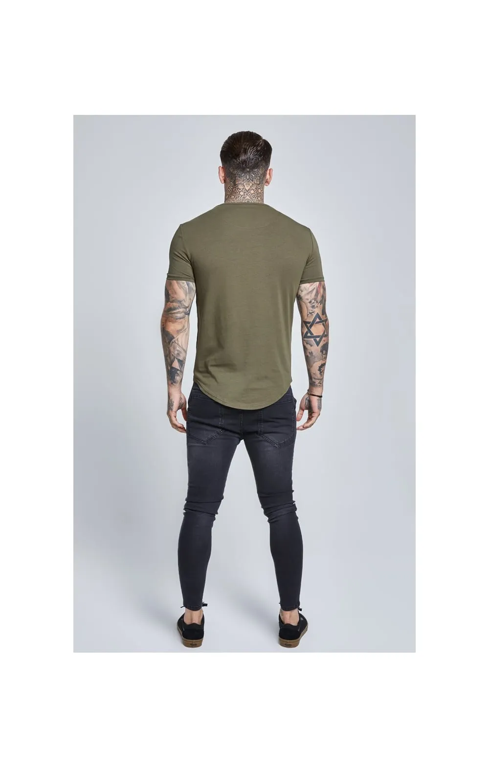 Khaki Short Sleeve Muscle Fit T-Shirt sold by Siksilk product image thumbnail 5