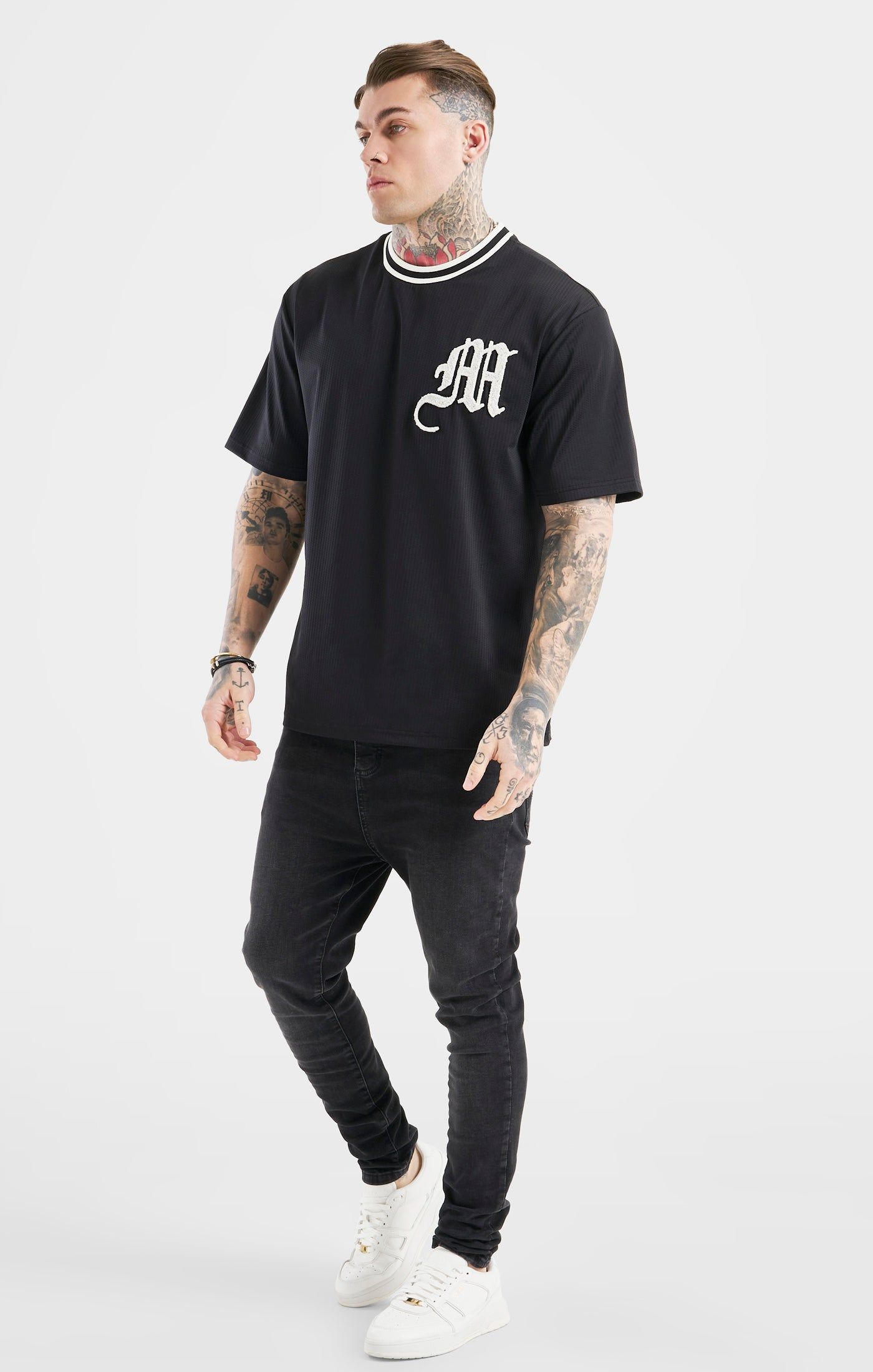 Messi x SikSilk Logo Drop Shoulder Tee - Black sold by Siksilk product image thumbnail 4