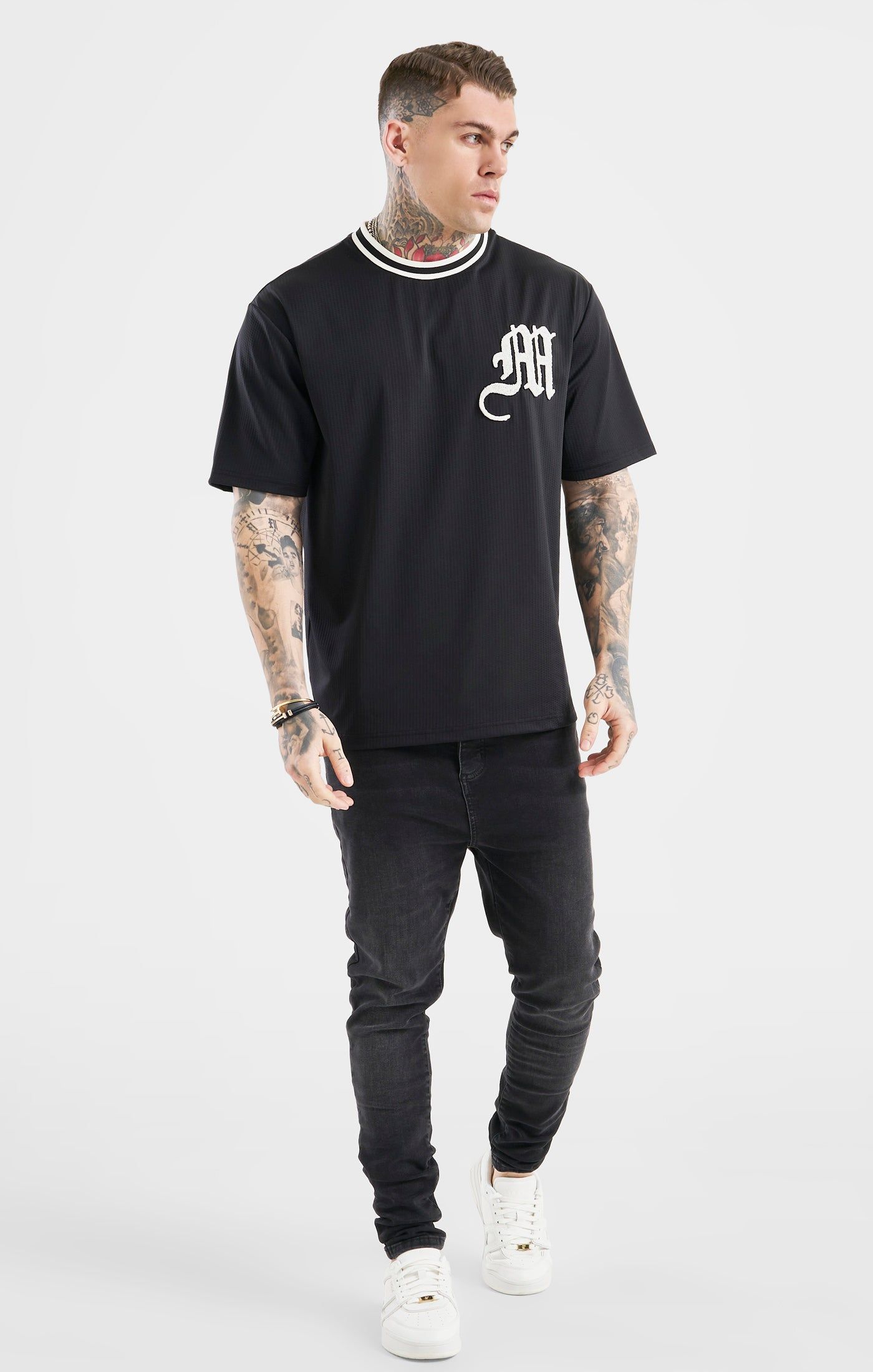 Messi x SikSilk Logo Drop Shoulder Tee - Black sold by Siksilk product image thumbnail 3